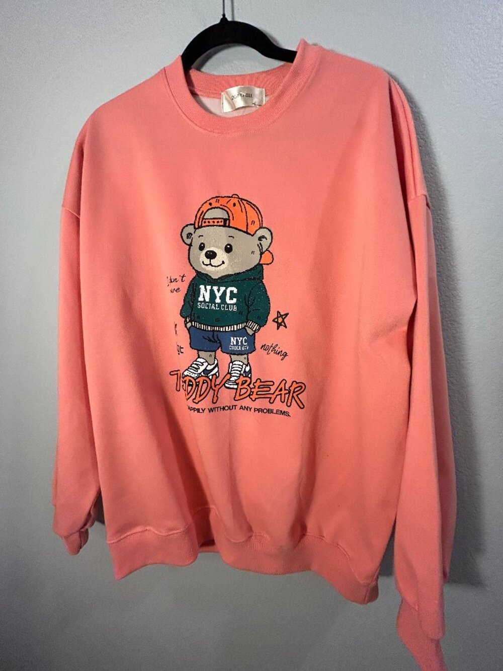 💖🎨 Korean Oversized Graphic Sweater – Pink | Women’s Large | NWT 💖🎨